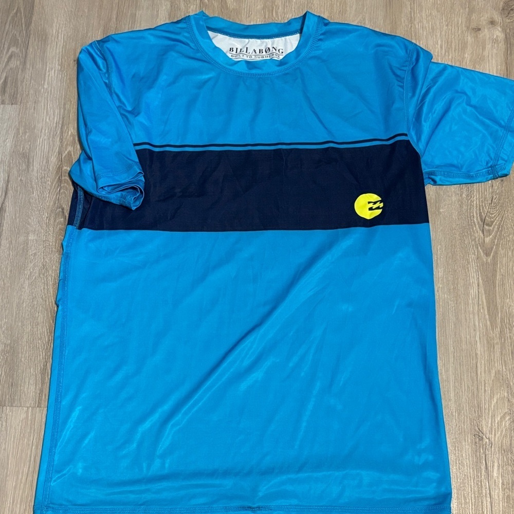 Billabong Men's Aqua and Navy Tee